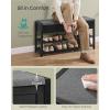 imageSONGMICS Storage Bench Bamboo Shoe Rack Entryway Furniture 394 Inches Wide Hidden Storage Compartments 2Tier Shoe Shelves for Entryway Living Room Bedroom Dorm Ink Black ULSB059B01Ink Black