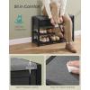 imageSONGMICS Storage Bench Bamboo Shoe Rack Entryway Furniture 394 Inches Wide Hidden Storage Compartments 2Tier Shoe Shelves for Entryway Living Room Bedroom Dorm Ink Black ULSB059B01Ink Black