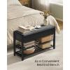 imageSONGMICS Storage Bench Bamboo Shoe Rack Entryway Furniture 394 Inches Wide Hidden Storage Compartments 2Tier Shoe Shelves for Entryway Living Room Bedroom Dorm Ink Black ULSB059B01Ink Black