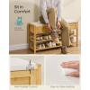 imageSONGMICS Storage Bench Bamboo Shoe Rack Entryway Furniture 394 Inches Wide Hidden Storage Compartments 2Tier Shoe Shelves for Entryway Living Room Bedroom Dorm Ink Black ULSB059B01Natural Beige