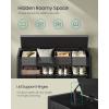 imageSONGMICS Storage Bench Bamboo Shoe Rack Entryway Furniture 394 Inches Wide Hidden Storage Compartments 2Tier Shoe Shelves for Entryway Living Room Bedroom Dorm Ink Black ULSB059B01Ink Black