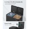 imageSONGMICS Trash Can 2 x 8 Gallon 2 x 30 L Double Garbage Can with SoftClose Lids Removable Inner Buckets Pedals Stainless Steel for Waste and Recycling Ink Black ULTB743B01Ink Black