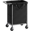 imageSONGMICS Laundry Basket with Wheels Rolling Laundry Hamper 475 Gallons 180 L Removable Liner Steel Frame with Handle 315 x 154 x 319 Inches Cream White URLS011W01Ink Black