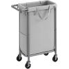imageSONGMICS Laundry Basket with Wheels Rolling Laundry Hamper 475 Gallons 180 L Removable Liner Steel Frame with Handle 315 x 154 x 319 Inches Cream White URLS011W01Dove Grey