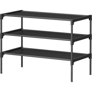 imageSONGMICS Shoe Rack 3Tier Shoe Storage Organizer SpaceSaving 116 x 245 x 21 Inches Entryway Metal Frame NonWoven Fabric Shelves Ink Black ULSH023BH013 Tiers 245W