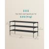 imageSONGMICS Shoe Rack 3Tier Shoe Storage Organizer SpaceSaving 116 x 361 x 21 Inches Entryway Metal Frame NonWoven Fabric Shelves Ink Black ULSH033BH01S3 Tiers 361W