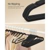 imageSONGMICS Velvet Hangers 150 Pack NonSlip Clothes Hangers with SilverColored Swivel Hooks Slim SpaceSaving for Closet HeavyDuty Black UCRF046BZ03SBlack