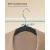 imageSONGMICS Velvet Hangers 150 Pack NonSlip Clothes Hangers with SilverColored Swivel Hooks Slim SpaceSaving for Closet HeavyDuty Black UCRF046BZ03SBlack