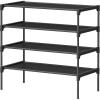 imageSONGMICS Shoe Rack 3Tier Shoe Storage Organizer SpaceSaving 116 x 361 x 21 Inches Entryway Metal Frame NonWoven Fabric Shelves Ink Black ULSH033BH01S4 Tiers 245W