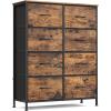 imageSONGMICS Dresser for Bedroom Chest of Drawers Steel MDF 3 NonWoven Fabric Drawers Storage Organizer Unit Closet Entryway Ink Black and Ebony Black ULGS313B01SRustic Brown  Ink Black