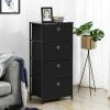 imageSONGMICS Dresser for Bedroom Chest of Drawers Steel MDF 3 NonWoven Fabric Drawers Storage Organizer Unit Closet Entryway Ink Black and Ebony Black ULGS313B01SInk Black  Ebony Black