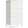 imageSONGMICS Dresser for Bedroom Chest of Drawers Steel MDF 3 NonWoven Fabric Drawers Storage Organizer Unit Closet Entryway Ink Black and Ebony Black ULGS313B01SCloud White  Snow White
