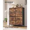 imageSONGMICS Dresser for Bedroom Chest of Drawers Steel MDF 3 NonWoven Fabric Drawers Storage Organizer Unit Closet Entryway Ink Black and Ebony Black ULGS313B01SRustic Brown  Ink Black