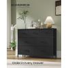 imageSONGMICS Dresser for Bedroom Chest of Drawers Steel MDF 3 NonWoven Fabric Drawers Storage Organizer Unit Closet Entryway Ink Black and Ebony Black ULGS313B01SInk Black  Ebony Black
