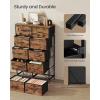 imageSONGMICS Dresser for Bedroom Chest of Drawers Steel MDF 3 NonWoven Fabric Drawers Storage Organizer Unit Closet Entryway Ink Black and Ebony Black ULGS313B01SRustic Brown  Ink Black