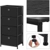 imageSONGMICS Dresser for Bedroom Chest of Drawers Steel MDF 3 NonWoven Fabric Drawers Storage Organizer Unit Closet Entryway Ink Black and Ebony Black ULGS313B01SInk Black  Ebony Black
