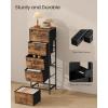 imageSONGMICS Dresser for Bedroom Chest of Drawers Steel MDF 3 NonWoven Fabric Drawers Storage Organizer Unit Closet Entryway Ink Black and Ebony Black ULGS313B01SRustic Brown  Ink Black