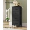 imageSONGMICS Dresser for Bedroom Chest of Drawers Steel MDF 3 NonWoven Fabric Drawers Storage Organizer Unit Closet Entryway Ink Black and Ebony Black ULGS313B01SInk Black  Ebony Black