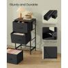 imageSONGMICS Dresser for Bedroom Chest of Drawers Steel MDF 3 NonWoven Fabric Drawers Storage Organizer Unit Closet Entryway Ink Black and Ebony Black ULGS313B01SInk Black  Ebony Black