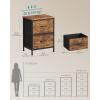 imageSONGMICS Dresser for Bedroom Chest of Drawers Steel MDF 3 NonWoven Fabric Drawers Storage Organizer Unit Closet Entryway Ink Black and Ebony Black ULGS313B01SRustic Brown  Ink Black