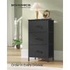 imageSONGMICS Dresser for Bedroom Chest of Drawers Steel MDF 3 NonWoven Fabric Drawers Storage Organizer Unit Closet Entryway Ink Black and Ebony Black ULGS313B01SInk Black  Ebony Black