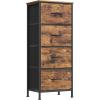imageSONGMICS Dresser for Bedroom Chest of Drawers Steel MDF 3 NonWoven Fabric Drawers Storage Organizer Unit Closet Entryway Ink Black and Ebony Black ULGS313B01SRustic Brown  Ink Black