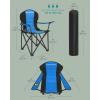 imageSONGMICS Folding Camping Chair with Comfortable Sponge Seat Cup Holder Heavy Duty Structure Max Load Capacity 551 lb Outdoor Picnic Chair Red and Black UGCB06BKBlue  Black