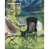 imageSONGMICS Folding Camping Chair with Comfortable Sponge Seat Cup Holder Heavy Duty Structure Max Load Capacity 551 lb Outdoor Picnic Chair Red and Black UGCB06BKInk Black