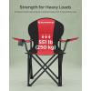 imageSONGMICS Folding Camping Chair with Comfortable Sponge Seat Cup Holder Heavy Duty Structure Max Load Capacity 551 lb Outdoor Picnic Chair Red and Black UGCB06BKRed  Black