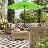 imageSONGMICS Patio Umbrella 9 ft Outdoor Table Umbrella Deck Umbrella with 8 Ribs UPF 50 30 DualTilt System Base Not Included for Patio Garden Pool White UGPU09BEV1Bright Green