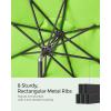 imageSONGMICS Patio Umbrella 9 ft Outdoor Table Umbrella Deck Umbrella with 8 Ribs UPF 50 30 DualTilt System Base Not Included for Patio Garden Pool White UGPU09BEV1Bright Green