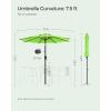 imageSONGMICS Patio Umbrella 9 ft Outdoor Table Umbrella Deck Umbrella with 8 Ribs UPF 50 30 DualTilt System Base Not Included for Patio Garden Pool White UGPU09BEV1Bright Green
