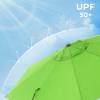 imageSONGMICS Patio Umbrella 9 ft Outdoor Table Umbrella Deck Umbrella with 8 Ribs UPF 50 30 DualTilt System Base Not Included for Patio Garden Pool White UGPU09BEV1Bright Green