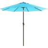 imageSONGMICS Patio Umbrella 9 ft Outdoor Table Umbrella Deck Umbrella with 8 Ribs UPF 50 30 DualTilt System Base Not Included for Patio Garden Pool White UGPU09BEV1Lake Blue
