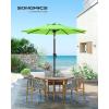 imageSONGMICS Patio Umbrella 9 ft Outdoor Table Umbrella Deck Umbrella with 8 Ribs UPF 50 30 DualTilt System Base Not Included for Patio Garden Pool White UGPU09BEV1Bright Green