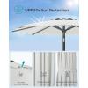 imageSONGMICS Patio Umbrella 9 ft Outdoor Table Umbrella Deck Umbrella with 8 Ribs UPF 50 30 DualTilt System Base Not Included for Patio Garden Pool White UGPU09BEV1White