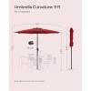 imageSONGMICS Patio Umbrella 9 ft Outdoor Table Umbrella Deck Umbrella with 8 Ribs UPF 50 30 DualTilt System Base Not Included for Patio Garden Pool White UGPU09BEV1Red