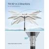 imageSONGMICS Patio Umbrella 9 ft Outdoor Table Umbrella Deck Umbrella with 8 Ribs UPF 50 30 DualTilt System Base Not Included for Patio Garden Pool White UGPU09BEV1White