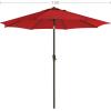 imageSONGMICS Patio Umbrella 9 ft Outdoor Table Umbrella Deck Umbrella with 8 Ribs UPF 50 30 DualTilt System Base Not Included for Patio Garden Pool White UGPU09BEV1Red