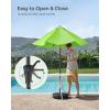 imageSONGMICS Patio Umbrella 9 ft Outdoor Table Umbrella Deck Umbrella with 8 Ribs UPF 50 30 DualTilt System Base Not Included for Patio Garden Pool White UGPU09BEV1Bright Green