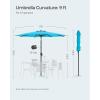 imageSONGMICS Patio Umbrella 9 ft Outdoor Table Umbrella Deck Umbrella with 8 Ribs UPF 50 30 DualTilt System Base Not Included for Patio Garden Pool White UGPU09BEV1Lake Blue