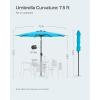 imageSONGMICS Patio Umbrella 9 ft Outdoor Table Umbrella Deck Umbrella with 8 Ribs UPF 50 30 DualTilt System Base Not Included for Patio Garden Pool White UGPU09BEV1Lake Blue