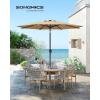 imageSONGMICS Patio Umbrella 9 ft Outdoor Table Umbrella Deck Umbrella with 8 Ribs UPF 50 30 DualTilt System Base Not Included for Patio Garden Pool White UGPU09BEV1Taupe