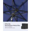 imageSONGMICS Patio Umbrella 9 ft Outdoor Table Umbrella Deck Umbrella with 8 Ribs UPF 50 30 DualTilt System Base Not Included for Patio Garden Pool White UGPU09BEV1Navy Blue
