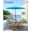 imageSONGMICS Patio Umbrella 9 ft Outdoor Table Umbrella Deck Umbrella with 8 Ribs UPF 50 30 DualTilt System Base Not Included for Patio Garden Pool White UGPU09BEV1Lake Blue