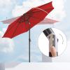 imageSONGMICS Patio Umbrella 9 ft Outdoor Table Umbrella Deck Umbrella with 8 Ribs UPF 50 30 DualTilt System Base Not Included for Patio Garden Pool White UGPU09BEV1Red