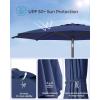 imageSONGMICS Patio Umbrella 9 ft Outdoor Table Umbrella Deck Umbrella with 8 Ribs UPF 50 30 DualTilt System Base Not Included for Patio Garden Pool White UGPU09BEV1Navy Blue