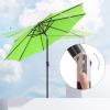 imageSONGMICS Patio Umbrella 9 ft Outdoor Table Umbrella Deck Umbrella with 8 Ribs UPF 50 30 DualTilt System Base Not Included for Patio Garden Pool White UGPU09BEV1Bright Green