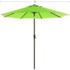 imageSONGMICS Patio Umbrella 9 ft Outdoor Table Umbrella Deck Umbrella with 8 Ribs UPF 50 30 DualTilt System Base Not Included for Patio Garden Pool White UGPU09BEV1Bright Green