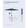 imageSONGMICS Patio Umbrella 9 ft Outdoor Table Umbrella Deck Umbrella with 8 Ribs UPF 50 30 DualTilt System Base Not Included for Patio Garden Pool White UGPU09BEV1Navy Blue